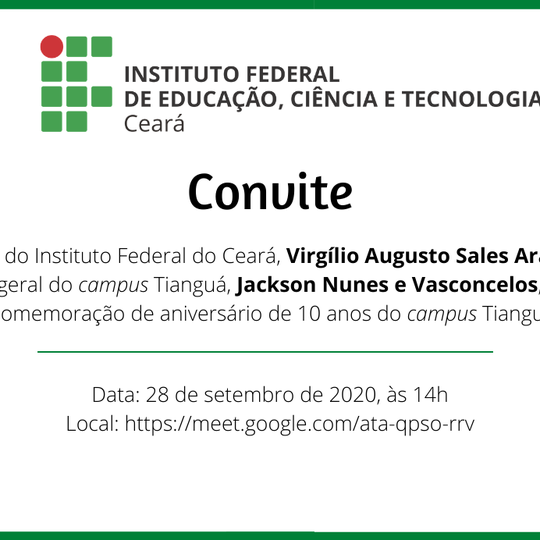 #11040 IFCE Tianguá convida para aniversário de 10 anos