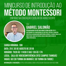 #11470 IFCE Tianguá promove curso de Introdução ao Método Montessori
