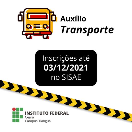 #11632 IF Tianguá abre inscrições para Auxílio Transporte