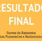 #11843 Resultado final da seleção para cursos de extensão