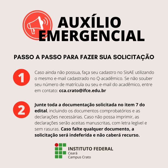 #14237 IFCE lança edital para concessão de auxílio emergencial
