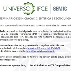 #15760 Próximo dia 15/09 inicia-se o prazo para submissão de trabalhos ao SEMIC 2017