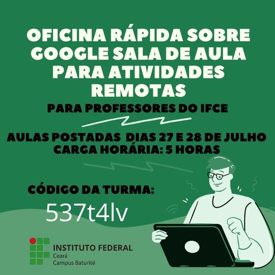 #15833 Campus Baturité lança oficina pedagógica sobre o Ensino Remoto