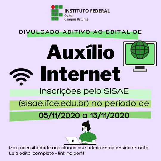 #15970 Campus Baturité lança novo edital para Auxílio Internet