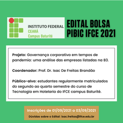 #15977 Campus Baturité abre seleção para bolsista de pesquisa