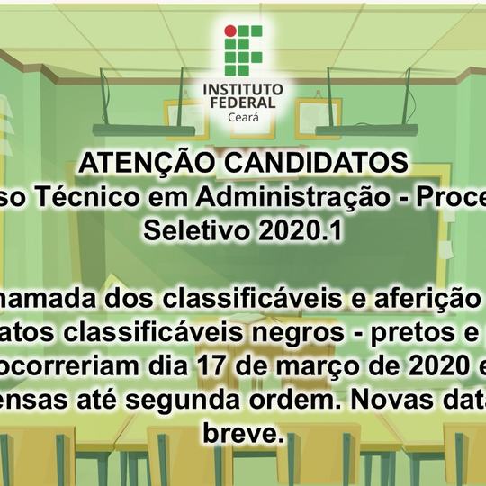 #16096 Baturité: comunicado oficial sobre a chamada de classificáveis 2020.1