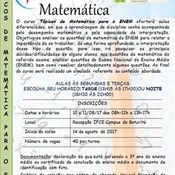 #16143 Baturité abre preparatório de Matemática para o ENEM