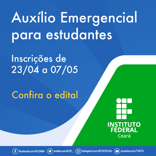 #16190 Campus Baturité lança Edital para Auxílio Estudantil Emergencial 2021