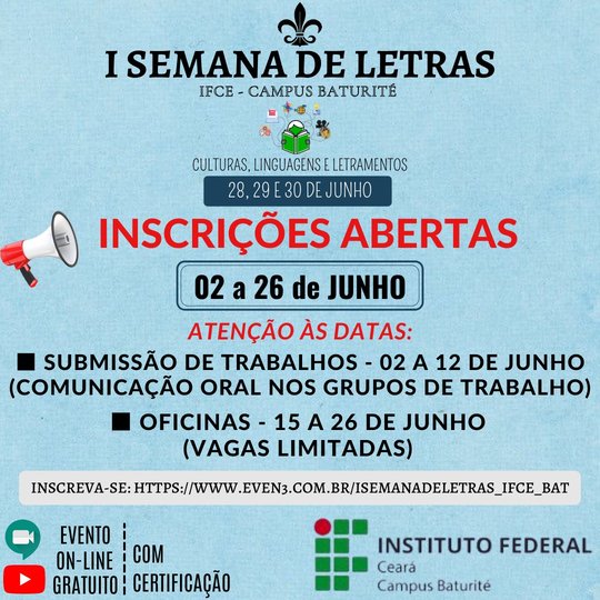 #16208 Campus Baturité promove I Semana de Letras