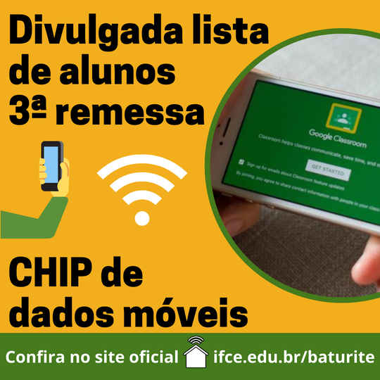 #16240 Baturité divulga alunos contemplados para receber o Chip na 3ª remessa