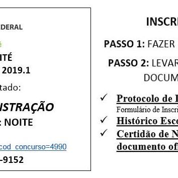 #16296 Baturité oferta 35 vagas para curso técnico em Administração