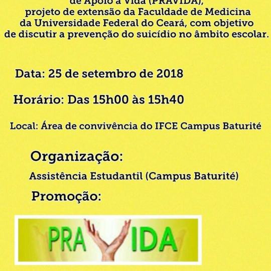 #16297 Baturité promove ações durante Setembro Amarelo