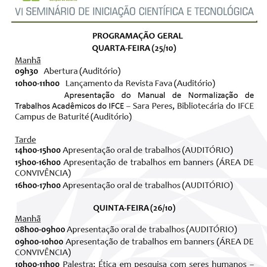 #16320 Seminário de Iniciação Científica - Semic 2017, acontece a partir desta quarta-feira