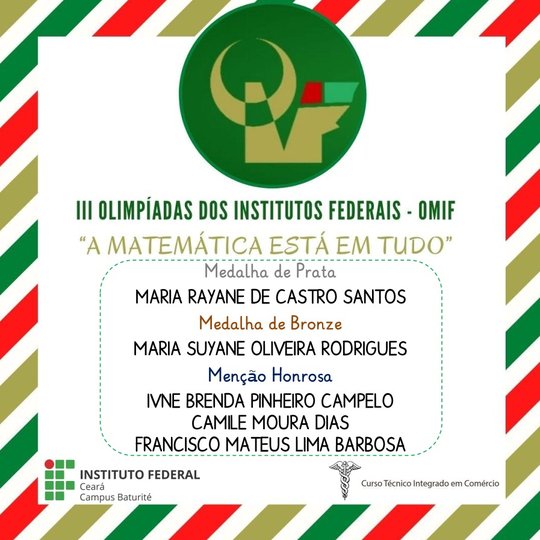 #16370 Campus Baturité é premiado em Olimpíada de Matemática