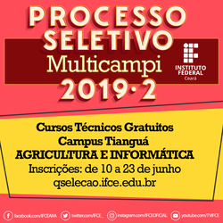 #17409 IFCE Tianguá lança edital de cursos técnicos