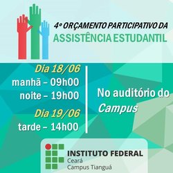 #17979 Campus Tianguá realiza Orçamento Participativo da Assistência Estudantil