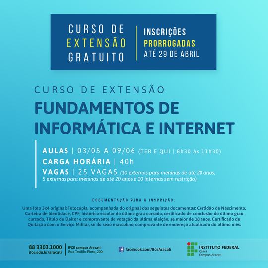 #18594 Aracati abre 'Fundamentos de Informática e Internet'