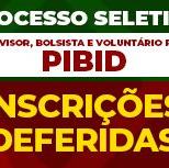 #2190 Divulgadas inscrições deferidas de supervisor e alunos do Pibid de Física