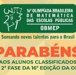 #2527 Cedro tem 31 alunos aprovados para a 2ª fase da Obmep