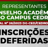 #2564 Divulgada lista de inscrições deferidas do Conselho Acadêmico