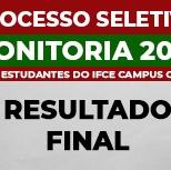 #2597 Sai resultado final da monitoria em Cedro