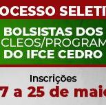 #2667 Publicado edital de bolsistas em Cedro