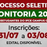 #2857 Edital seleciona monitores em Cedro