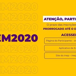 #3191 Prazo para inscrição no Enem é prorrogado até 27/05