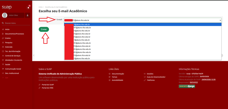 Sugestões de E-mails