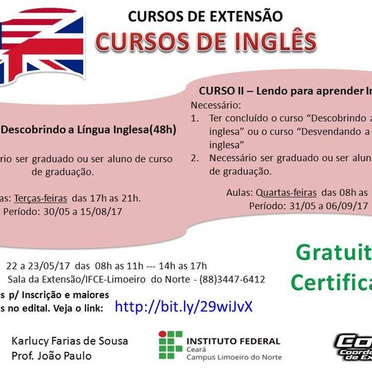 #9499 Limoeiro oferta dois cursos em língua inglesa