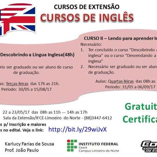 #9499 Limoeiro oferta dois cursos em língua inglesa