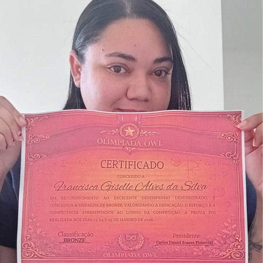 Aluna obtém bronze em olimpíada de conhecimentos