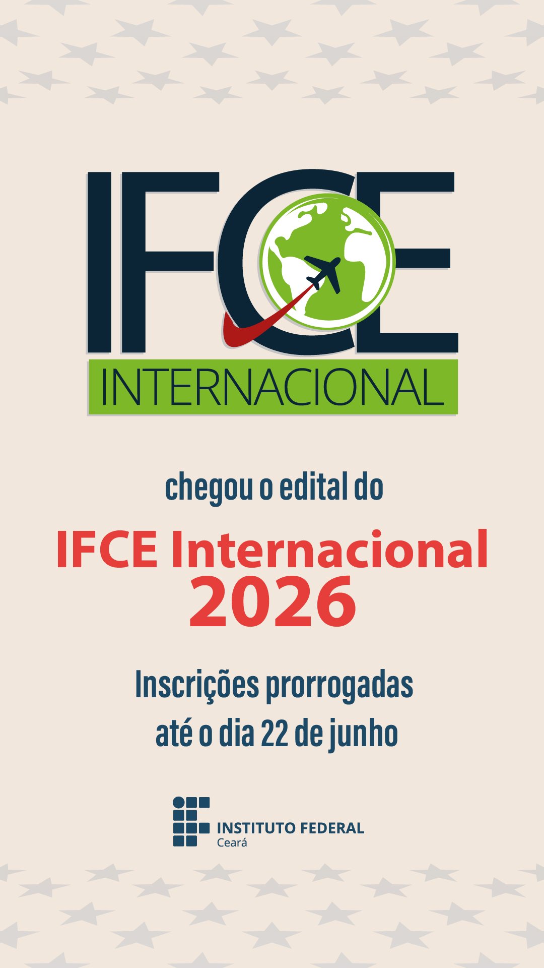 Banner portal - prorrogação IFCE Internacional 2026