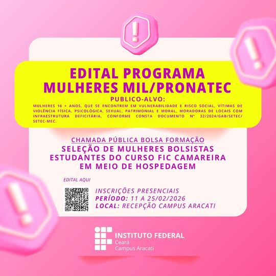 Card Edital Mulheres Mil 2026 - Discentes