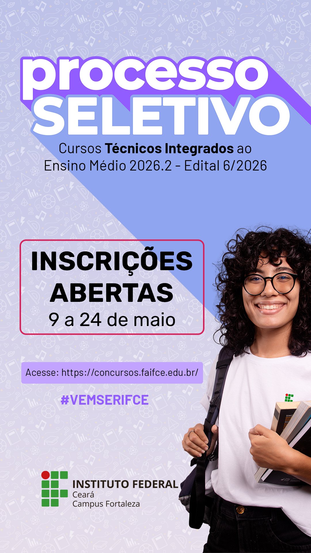 Fortaleza banner destaque processo seletivo 2026.2 cursos técnicos e pós-técnicos