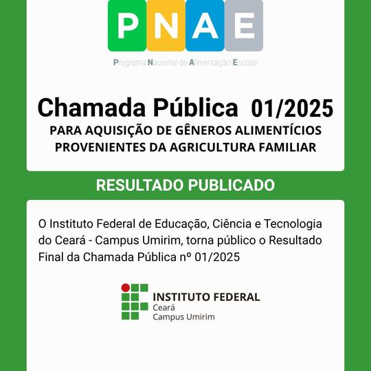 Programa Nacional de Alimentação Escolar - Resultado