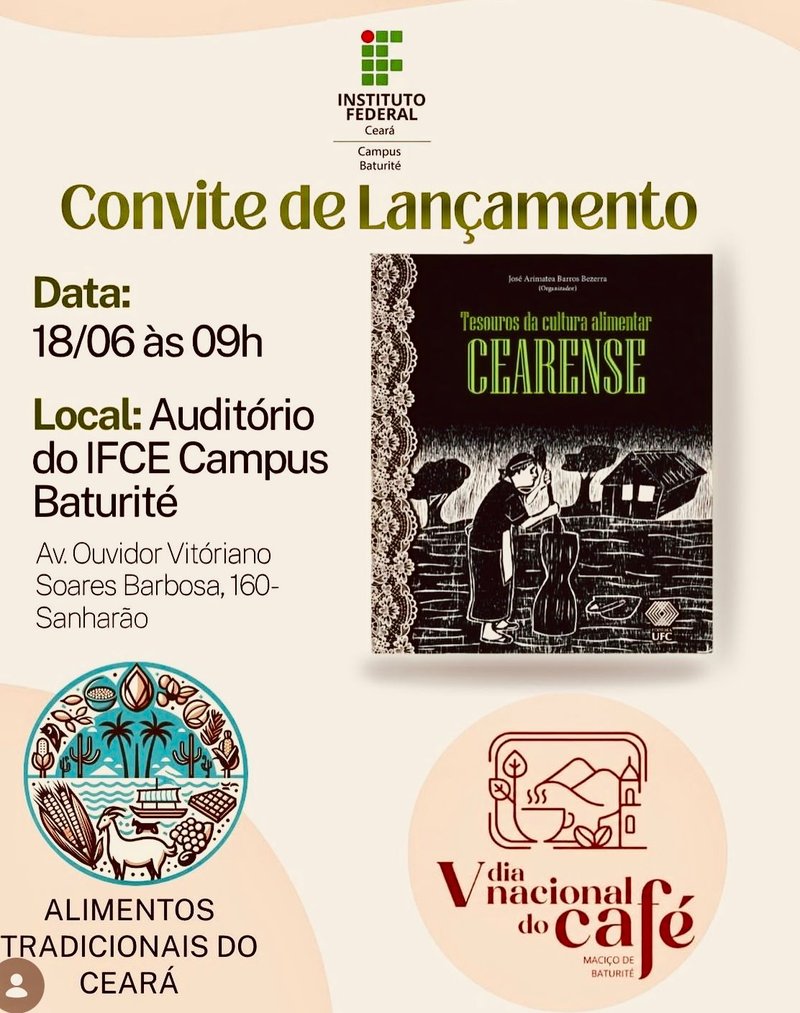 Lançamento Livro Sabores Cearenses 2026