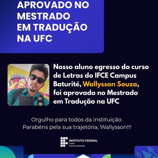 Aluno de Letras aprovado no Mestrado da UFC